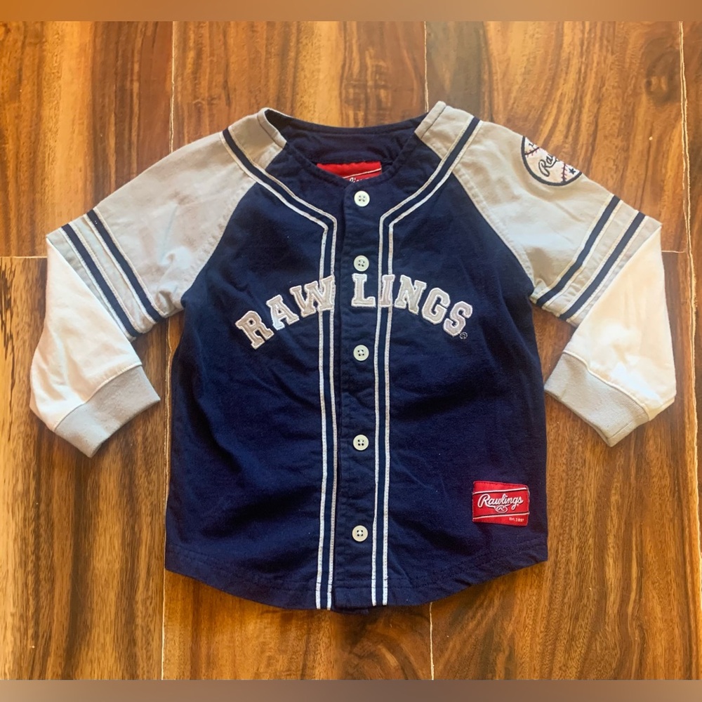 Vintage Rawlings Infant Baseball Jersey #87 Long Sleeve Shirt.        2988